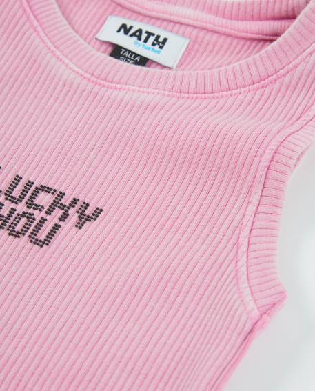 Robe fille en maille côtelée extensible Rose 4 - vertbaudet enfant 