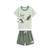 Ensemble enfant t-shirt et short en éponge crocro rigolo Kaki 2 - vertbaudet enfant 