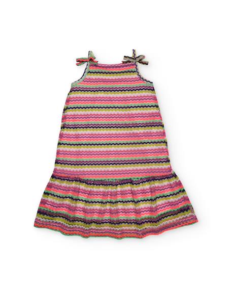 Fille-Robe fille en maille à bretelles avec nœuds