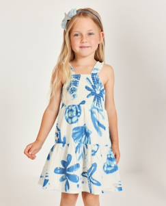 Bébé-Robe, jupe-Robe pour fille en toile avec corsage froncé