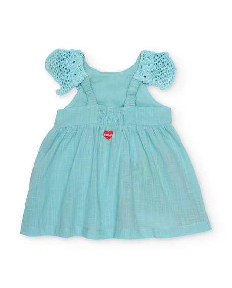 Robe fille en tissu avec col en crochet Bleu 2 - vertbaudet enfant 