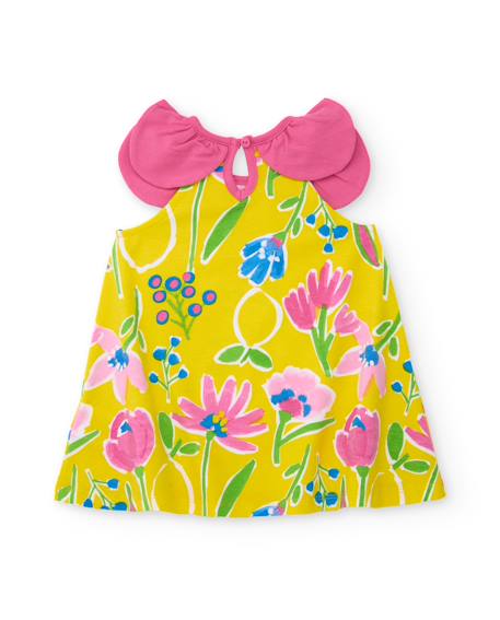 Robe fille en maille avec col pétale Jaune 2 - vertbaudet enfant 