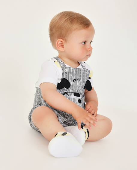 Ensemble en tricot pour bébé à rayures Gris 1 - vertbaudet enfant 