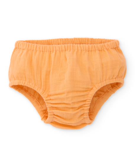 Robe pour bébé avec bloomer en tissu tissé avec volants aux manches Orange 4 - vertbaudet enfant 