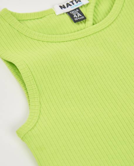 Top fille en maille élastique Vert 4 - vertbaudet enfant 