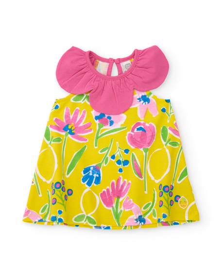 Robe fille en maille avec col pétale  - vertbaudet enfant