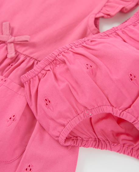 Robe nouveau-né en tissu avec de délicates broderies Rose 6 - vertbaudet enfant 