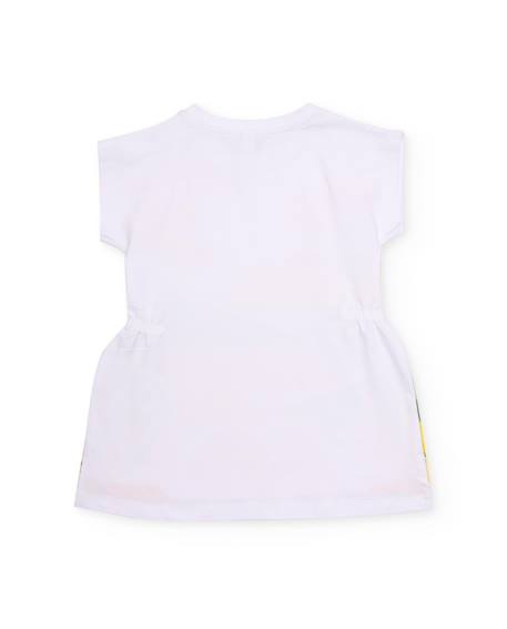 Robe fille en maille avec taille froncée Blanc 2 - vertbaudet enfant 