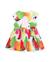 Robe fille en tissu chaîne et trame avec motif de fruits Multicolore 2 - vertbaudet enfant 