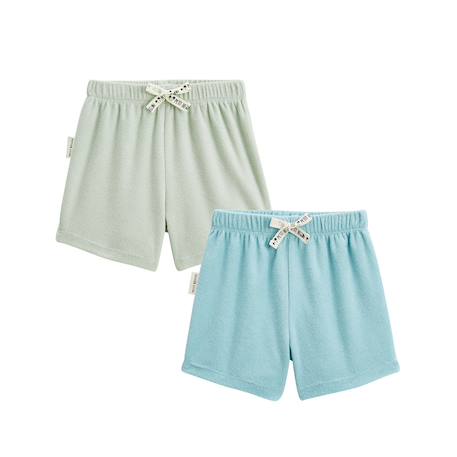 Lot de 2 shorts enfant en éponge cayo coco Bleu 2 - vertbaudet enfant 