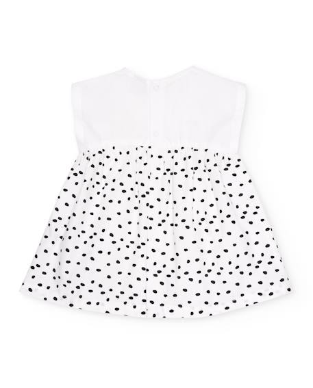 Robe bébé en tissu avec bloomer et motif pois Blanc 3 - vertbaudet enfant 
