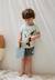 Ensemble enfant t-shirt et short en éponge crocro rigolo Kaki 1 - vertbaudet enfant 
