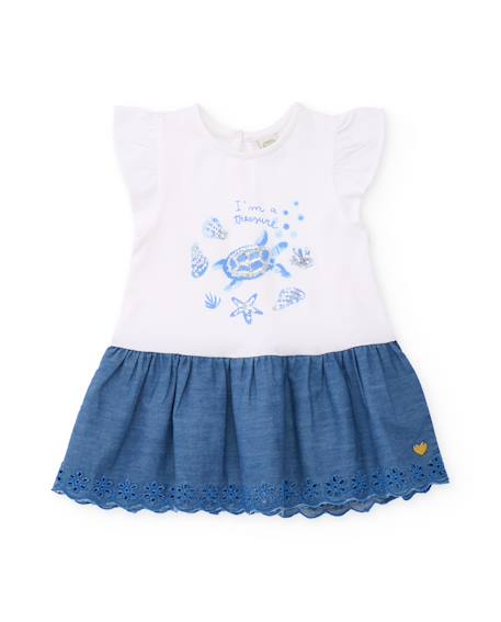 Robe pour fille en maille avec motif marin et sequins  - vertbaudet enfant