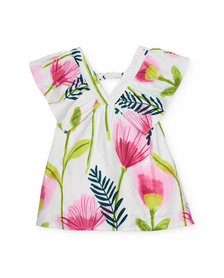 Fille-Robe pour fille en toile avec encolure croisée