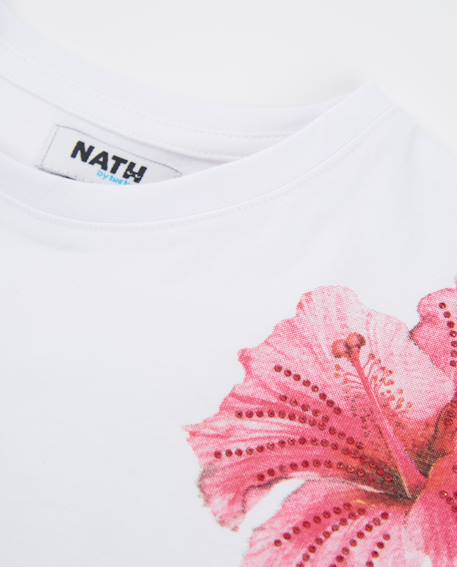 T-shirt fille en maille avec fleurs décoratives Blanc 5 - vertbaudet enfant 