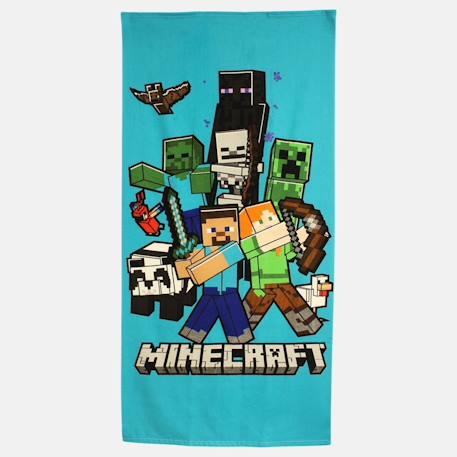 Serviette de plage garçon minecraft Bleu 1 - vertbaudet enfant 