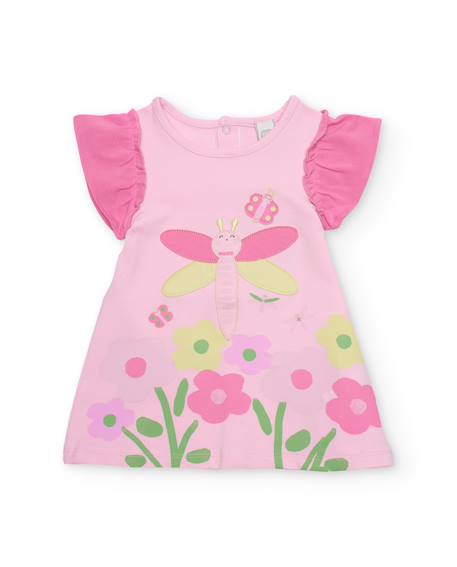 Robe en tricot avec bloomer pour bébé avec motif libellule Rose 2 - vertbaudet enfant 