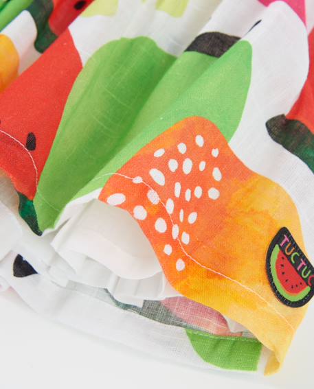 Robe fille en tissu avec motif de fruits Multicolore 4 - vertbaudet enfant 