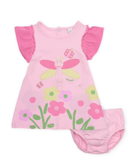 Robe en tricot avec bloomer pour bébé avec motif libellule Rose 1 - vertbaudet enfant 