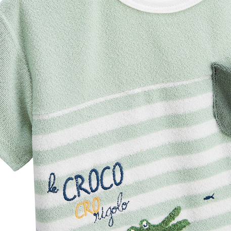 T-shirt en éponge crocro rigolo Kaki 4 - vertbaudet enfant 