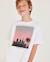 T-shirt garçon en maille avec imprimé contrasté Blanc 1 - vertbaudet enfant 