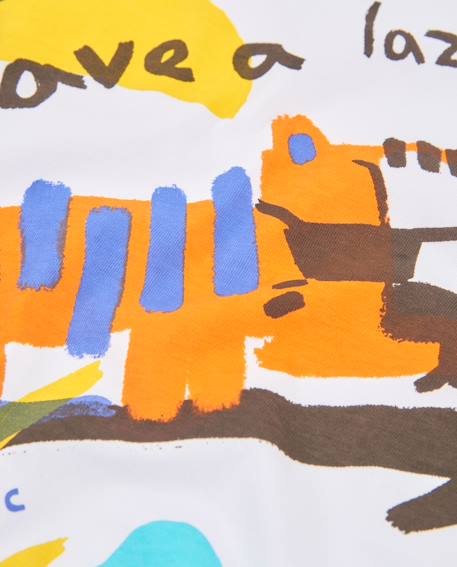 T-shirt garçon en maille avec grand imprimé Blanc 5 - vertbaudet enfant 