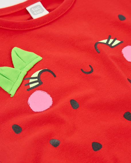 Robe fille en maille avec détails brodés Rouge 4 - vertbaudet enfant 