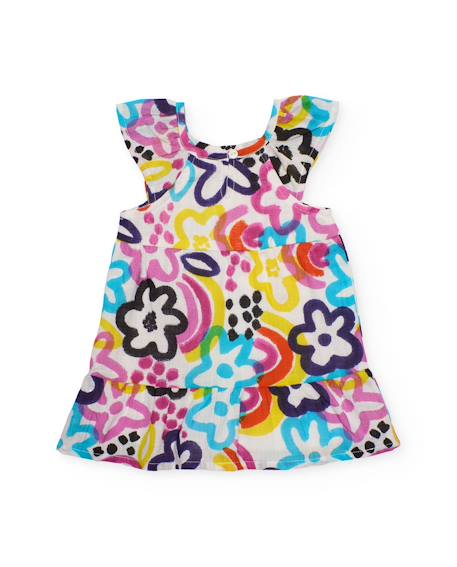 Robe pour fille en toile avec imprimé floral Blanc 2 - vertbaudet enfant 