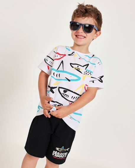 Ensemble en maille pour garçon avec motif requins Blanc 1 - vertbaudet enfant 