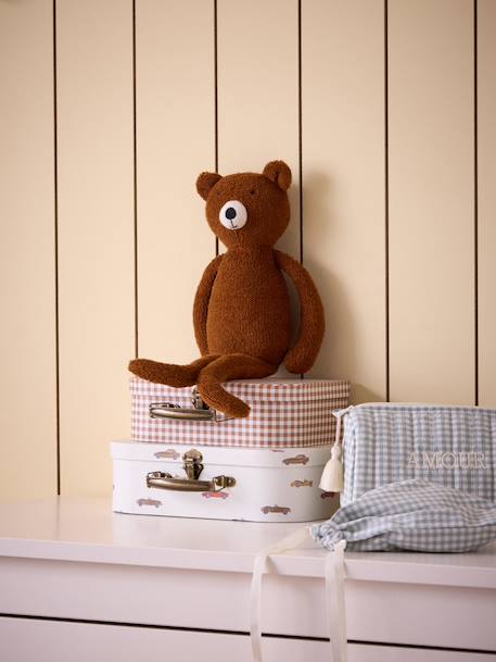 Peluche ours en bouclette Marron 3 - vertbaudet enfant 