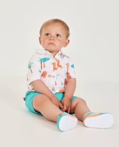 -Ensemble pour bébé en tissu tissé avec imprimé savane