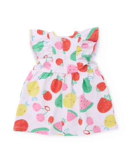 Robe bébé en tricot avec bloomer et motif fruits Blanc 3 - vertbaudet enfant 