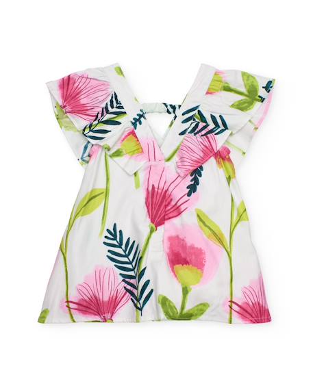 Robe pour fille en toile avec encolure croisée Blanc 2 - vertbaudet enfant 