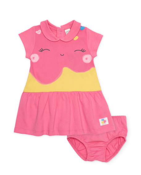 Robe en tricot pour bébé avec bloomer Rose 1 - vertbaudet enfant 