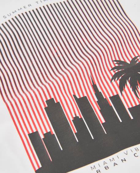 T-shirt garçon en maille avec imprimé contrasté Blanc 5 - vertbaudet enfant 