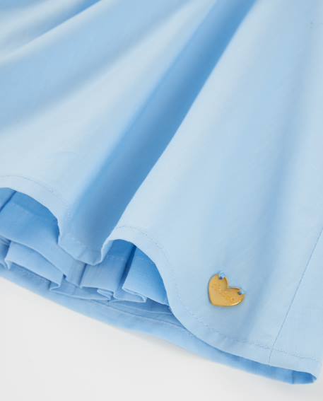 Robe pour fille en toile avec ornement fleur Bleu 4 - vertbaudet enfant 