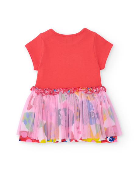 Robe en maille pour fille avec cœur en sequins Rouge 3 - vertbaudet enfant 