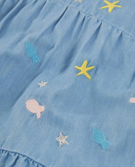 Robe pour fille en tissu en denim doux Bleu 3 - vertbaudet enfant 