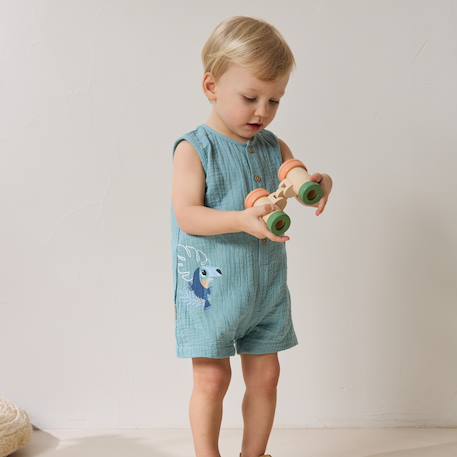 Combishort bébé en gaze de coton toucana Bleu 5 - vertbaudet enfant 