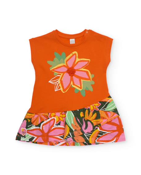 Robe fille en maille avec détail texturé Orange 1 - vertbaudet enfant 