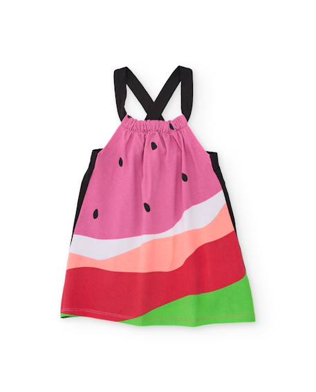 Bébé-Robe fille en maille avec bretelles croisées dans le dos