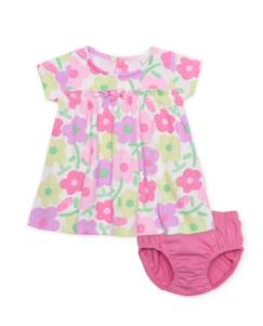 Bébé-Robe, jupe-Robe en tricot bébé avec bloomer et imprimé floral