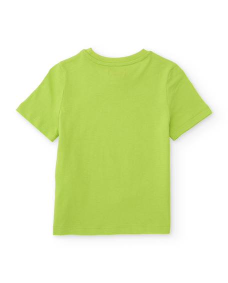 T-shirt garçon en maille avec imprimé aventurier Vert 2 - vertbaudet enfant 
