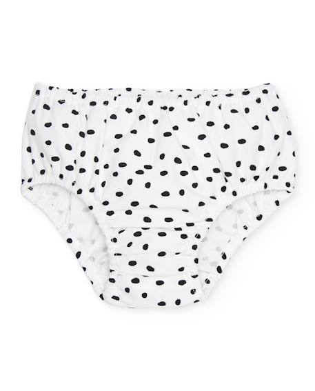 Robe bébé en tissu avec bloomer et motif pois Blanc 4 - vertbaudet enfant 