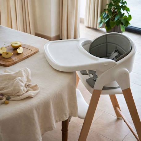 Chaise haute évolutive bébé en bois grow with me Blanc+Gris 2 - vertbaudet enfant 