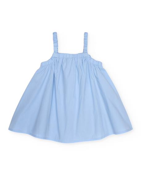 Robe pour fille en toile avec ornement fleur Bleu 2 - vertbaudet enfant 