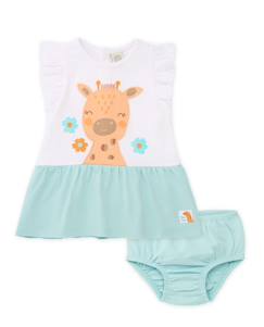 Bébé-Robe, jupe-Robe bébé avec bloomer avec motif girafes