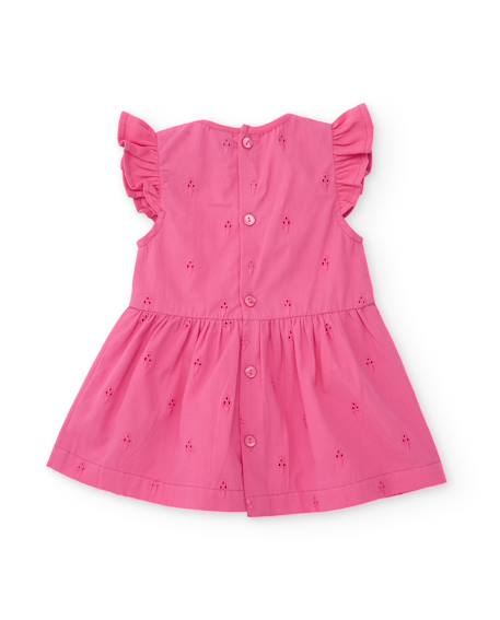 Robe nouveau-né en tissu avec de délicates broderies Rose 3 - vertbaudet enfant 