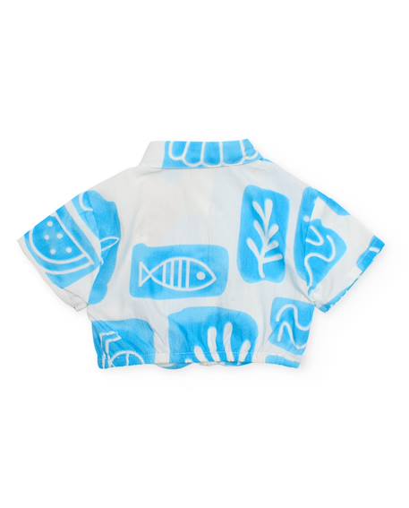 Ensemble pour fille en toile avec motif tropical Blanc 5 - vertbaudet enfant 