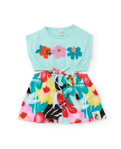 Bébé-Robe, jupe-Robe fille en tricot avec fleurs brodées